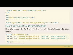Calculate Score of Your Survey Section Wise Using JS/HTML