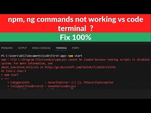 How to fix VScode terminal issue? ng, npm commands not working ?
