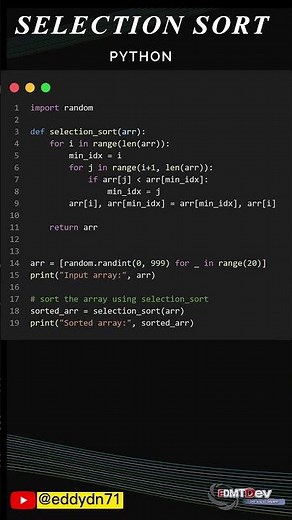 Python Short Code - Selection Sort