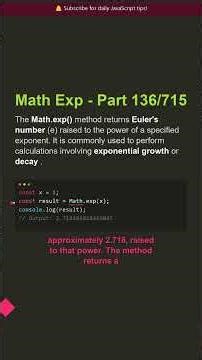 � Math Exp Method - Part 136/715 | Senior Dev Explains #shorts #javascript