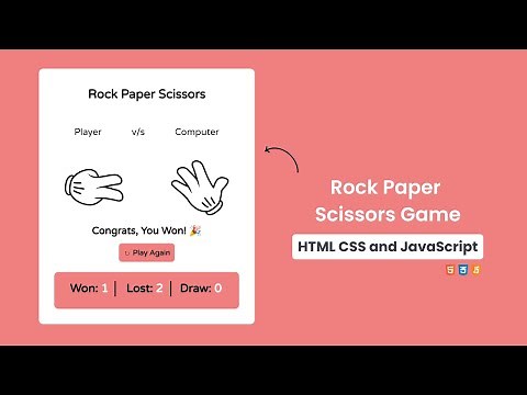 Build a Rock Paper Scissors Game in HTML CSS & JavaScript | Code With Harsh