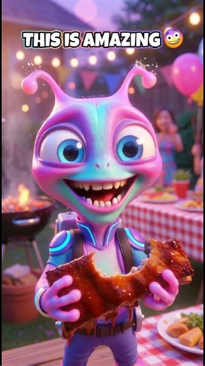 POV: Alien Tries American BBQ for the First Time 😳🍖