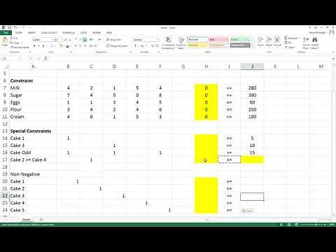 Linear Programming Solver Excel