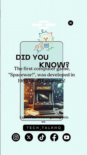"Discover the Birth of Gaming: 'Spacewar!' - The First Computer Game (1962) 🚀🎮"
