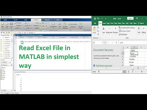 How to read an excel file within matlab | reading an excel file in matlab