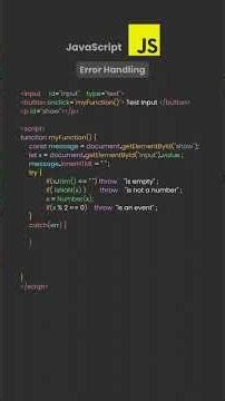 JavaScript Error Handling