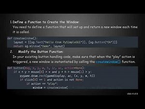 Reopening a PySimpleGUI Window in Your Pygame Application
