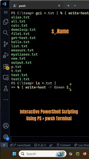 Interactive PowerShell Scripting Using PS pwsh Terminal #shorts #coding #powershell