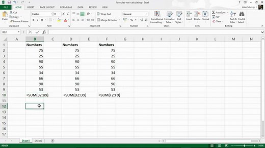 Excel Formula Not Calculating - 5 Reasons Why | Computergaga