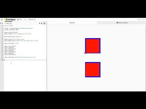 Trinket Python Turtle Lesson: Outlined Color Filled Shapes