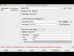 the network adapter could not establish the connection-oracle SQL developer by using listener