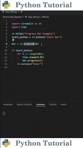 Add a Progress Bar to Your Streamlit App | Python Tutorial