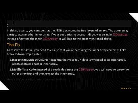 Resolving org.json.JSONException in Android: Understanding JSONArray to JSONObject Conversion Errors