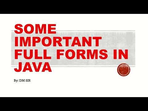 Important Full Forms in Java | ICSE | Computer Application | CLASS 10