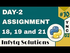 DAY 2 Assignments | InfyTQ Programming Fundamentals Using Python