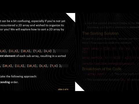 How to Sort a 2D Array by First Element in JavaScript