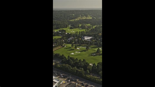 Fly Over Augusta: Drone Views of The Masters Golf Course.