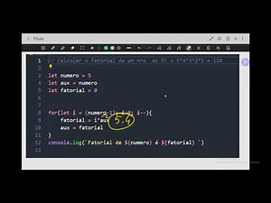 algoritmo calculo fatorial em JavaScript