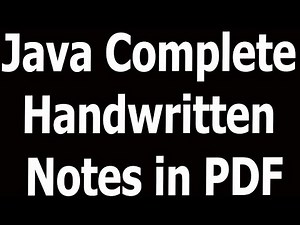 Java Complete Handwritten Notes in PDF