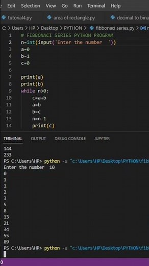 Fibonacci Series Python Program