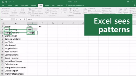 Using Flash Fill in Excel