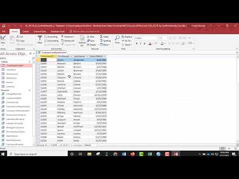 Access 2019 Cengage/SAM Module 2 Project A