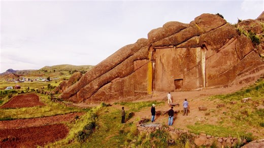 Quadcopter Flying Over The Ancient 'Devil's Doorway' In Peru