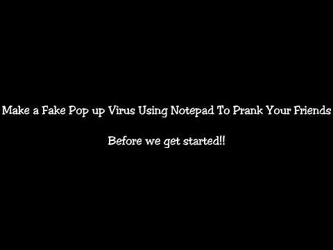 How to make a fake pop up virus in notepad