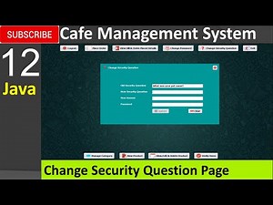 12. Cafe Management System in java - Change Security Question (JFrame, Mysql Database, Netbeans IDE)