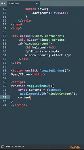 Window | HTML, CSS & JS