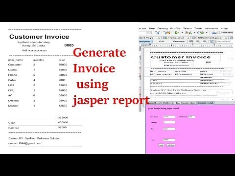 how create invoice using jasper report in java netbeans | create bill using jasper report