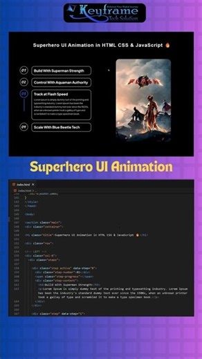 Superhero UI Animation in HTML CSS & JavaScript 🔥 | Modern Website Design