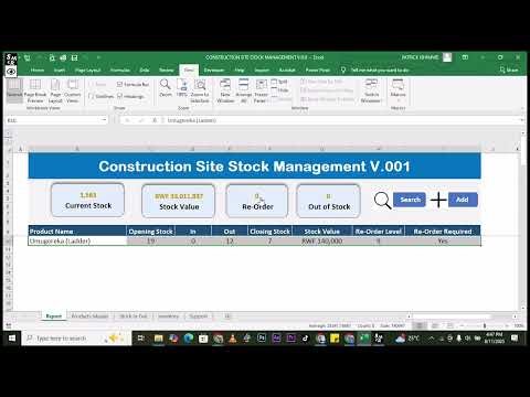 Construction Site Store Management in Excel | Track Materials In & Out with Reports