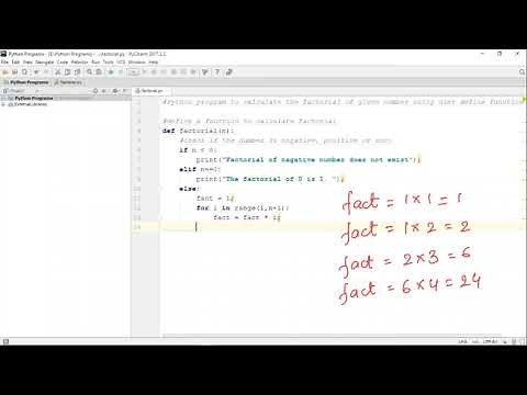 Python Program to calculate the Factorial of given number using User defined function