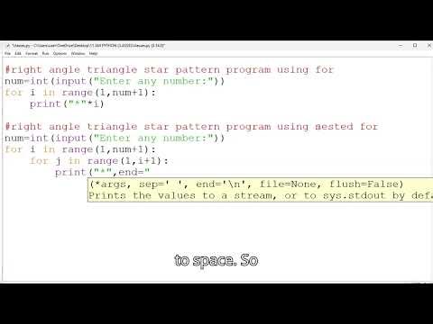 Star Pattern in Python | Right Angle Triangle & Inverted Triangle Patterns