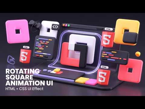 🔄🟥 Rotating Square Animation Using HTML & CSS | Creative UI Animation Project | Web development UI