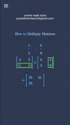 How Matrix Multiplication Works | What Is Matrix Multiplication? #maths #mathteacher #tutor #edu