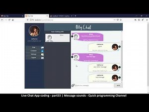 Live chat app | Part53 Message sounds | Javascript, AJAX, HTML, CSS, JSON, PHP, MYSQL Tutorial