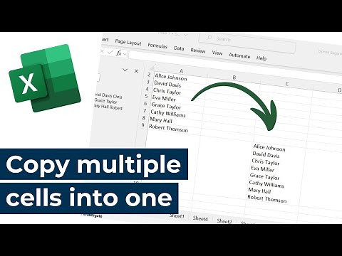Microsoft Excel - Copy the data from multiple cells into one cell