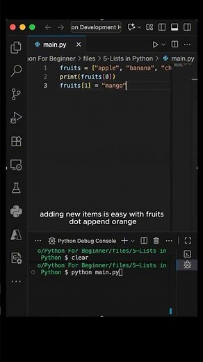 Python Lists Explained in a Min | Python for beginners #coding #masterpython