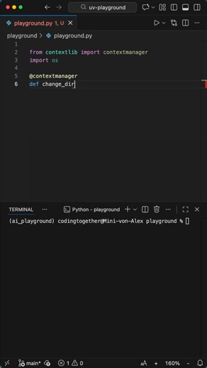 Access and Exit directories safely in Python #programming #python #coding Learn how to create your own context manager to access a directory, list all files in there and safely exit this back to your original directory. Even if your code breaks, this ensures you never stick inside this directory. Use it to make your code more bulletproof. Using the contextlib with the context manager function, yield and the finally block. | Laskenta Technologies Limited