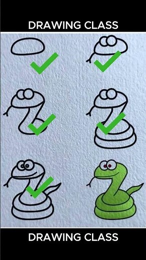 Drawing a small python step 1 to 6 .