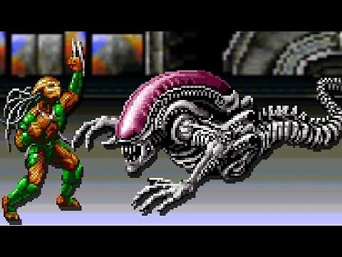 Alien vs Predator (SNES) All Bosses (No Damage)