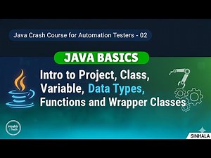 Java Crash course| 02 | Project, Class, Variable, Data Types, Functions, Wrapper Classes | Sinhala