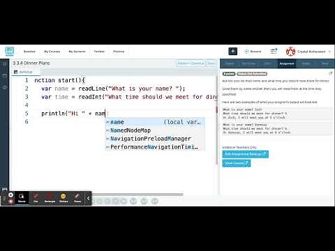 Dinner Plans | CodeHS