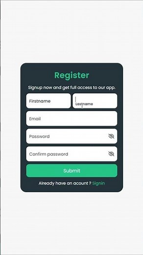How To Create Registration Form Using HTML CSS & JavaScript