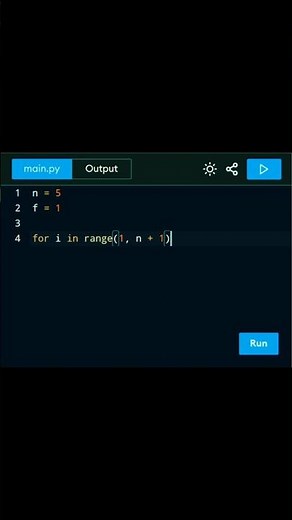 Factorial Program in Python. #Shorts #python #viralshorts #coding