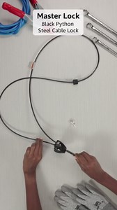 Master Lock Black Python Steel Cable Lock with Keys, Heavy Duty Anti-Theft Trail Camera and Kayak Locking Cable, 2 Pack, 8417T