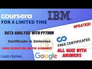 Data Analysis with Python,(week1-6) All Quiz Answers.#coursera #mr #quiz #quiztime #courses #mr