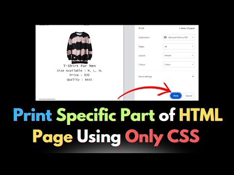 How to Print Specific Part of HTML Page Using Only CSS